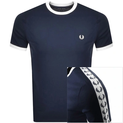 Fred Perry Taped Ringer T Shirt Blue
