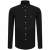 Polo Ralph Lauren Black Shirt With Pony Embroidery In Black