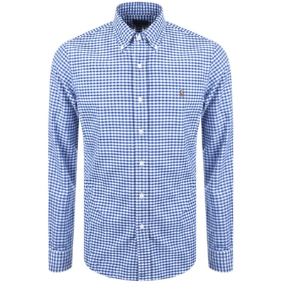 Ralph Lauren Slim Fit Gingham Stretch Oxford Shirt In Blue