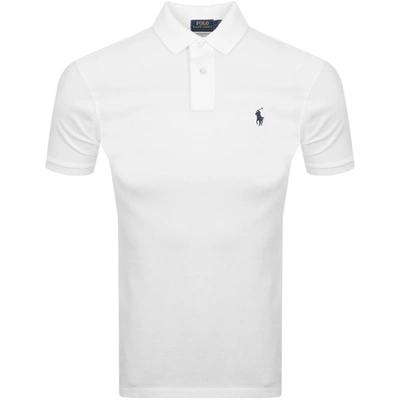POLO RALPH LAUREN RALPH LAUREN CUSTOM SLIM FIT POLO T SHIRT WHITE