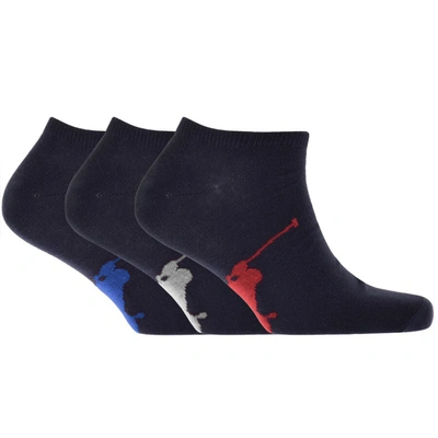 Ralph Lauren 3 Pack Trainer Socks Navy