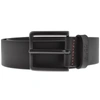 Hugo Boss Italian-leather Belt With All-over Logo Pattern In Black