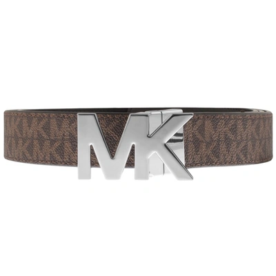 Michael Kors Logo-print Leather Belt In Black
