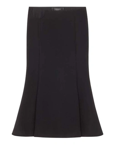 Versace Hip Ring Midi Skirt In Black