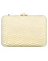 JUDITH LEIBER SLIM SILDE PEARLY CLUTCH IN PEARL