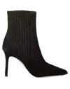 Veronica Beard Lisa Pleated Leather Ankle Booties In Black