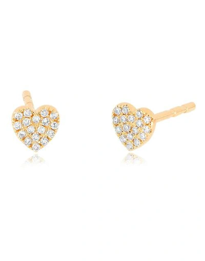 Ef Collection Baby Diamond Heart Stud Earrings In Rosegold