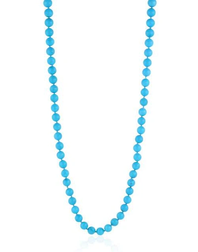 Leigh Maxwell Sleeping Beauty Turquoise Bead Necklace In Ylwgold