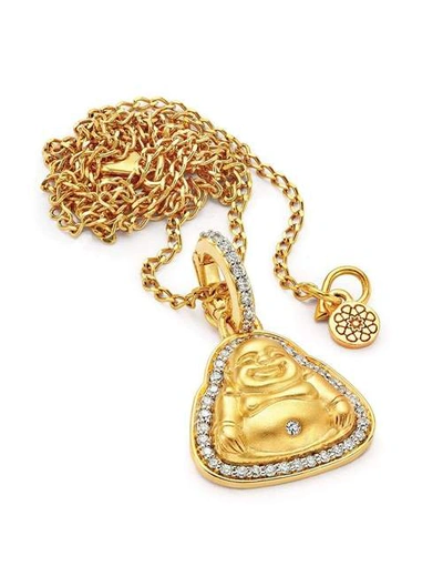 Buddha Mama 20k Medium Matte Happy Buddha Pendant In Ylwgold