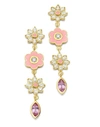 BUDDHA MAMA Pink Enamel Flower Drop Earrings