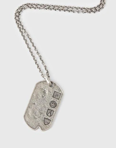 John Varvatos Silver Distressed Dog Tag - Atterley