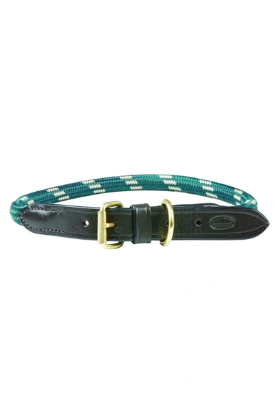 Weatherbeeta Rope Leather Dog Collar (hunter Green/brown) (s)