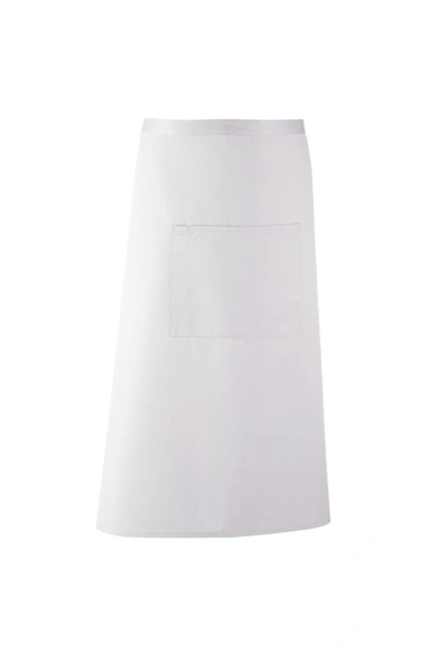 Premier Unisex Colours Bar Apron / Workwear (long Continental Style) In White