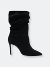 Schutz Ashlee Ruched Suede Stiletto Boots In Black