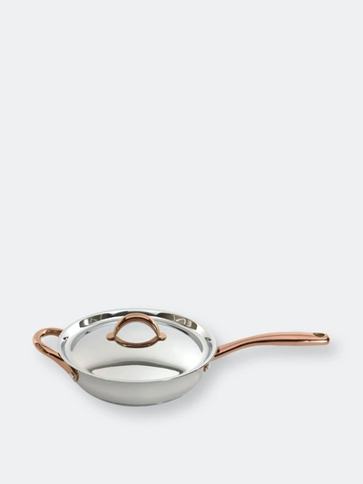 Berghoff Ouro Gold 18/10 Stainless Steel 9.5" Covered Deep Skillet With Two Side Handles  & Stainles In Grey