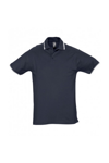 SOLS SOLS SOLS MENS PRACTICE TIPPED PIQUE SHORT SLEEVE POLO SHIRT (NAVY/WHITE)