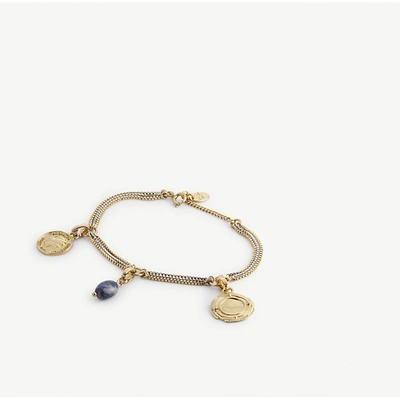 Claudie Pierlot Womens Divers Medallion Gold And Silver-tone Brass And Sodalite Bracelet 1 Size