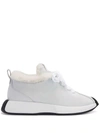 Giuseppe Zanotti Ferox Shearling-lined Leather Trainers In White