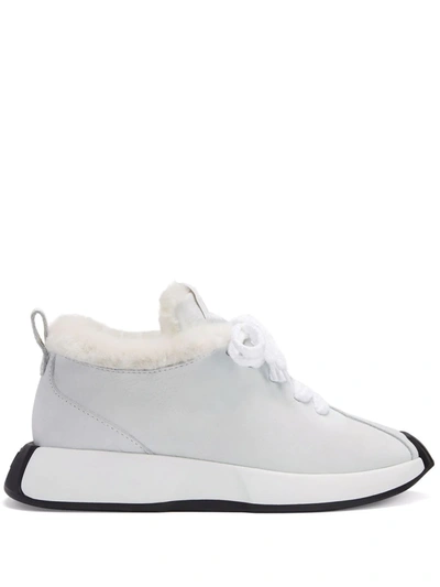 Giuseppe Zanotti Ferox Shearling-lined Leather Trainers In White