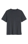 Vince Solid T-shirt In Washed Black