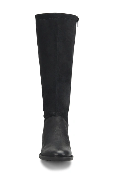 Born Hayden Knee High Boot In Black Distressed Leather