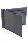 Royce New York Rfid Leather Money Clip Card Case In Navy Blue
