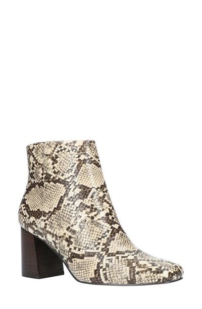 Bella Vita Wilma Bootie In Taupe Snake Print Faux Leather