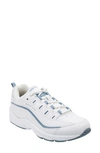 Easy Spirit Romy Leather Walking Shoes - Medium In White Light Blue In White/ Blue Leather