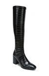 Franco Sarto L-tribute Knee High Boot In Black Crocco Faux Leather