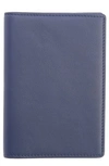 Royce New York Rfid Leather Passport Case In Navy Blue