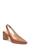 Vince Camuto Hamden Pointed Toe Slingback Pump In Tawny Birch Naplack