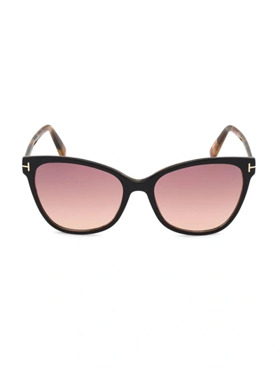 Tom Ford Ani Oversized Plastic Cat-eye Sunglasses In Black Other Gradient Bordeaux