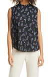 VINCE FLORAL SLEEVELESS BLOUSE
