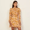 Sandro Filipa Floral Long Sleeve Dress In Ecru