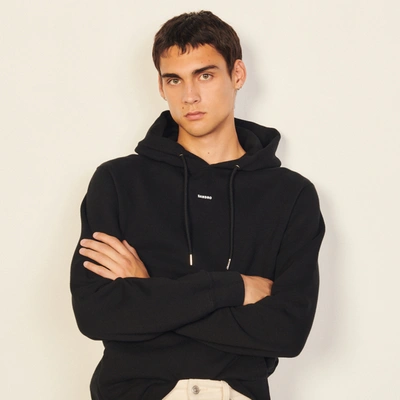 Sandro Hoodie Sweatshirt With Logo Embroidery In Black