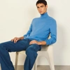 Sandro Roll Neck Wool Sweater In Blue