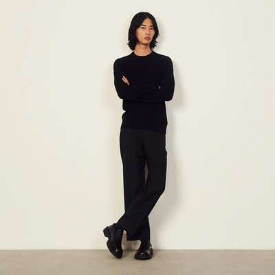 Sandro Cashmere Sweater In Navy Blue