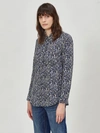 Equipment Slim Signature Patterned Long Sleeve Shirt In Coronet Bleu Multi