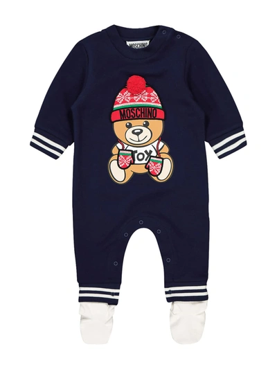Moschino Blue Babygrow For Baby Kids With Teddy Bear