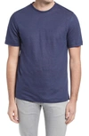 Nordstrom Men's Shop Linen Crewneck T-shirt In Navy Harris Stripe
