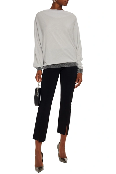 Missoni Metallic-trimmed Wool-blend Sweater In Stone