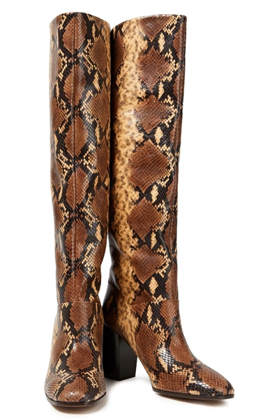 Zimmermann Leather Knee Boots In Animal Print