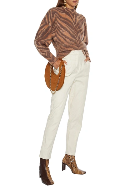 Zimmermann Ladybeetle Zebra-print Alpaca-blend Jumper In Light Brown