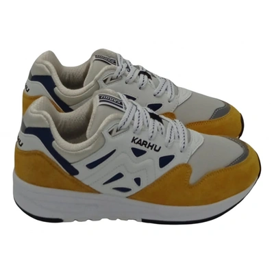 Pre-owned Karhu Leather Low Trainers In Yellow