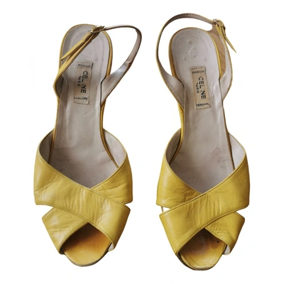 Pre-owned Celine Leather Sandal In Yellow