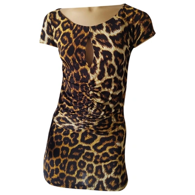 Pre-owned Just Cavalli Mini Dress In Brown