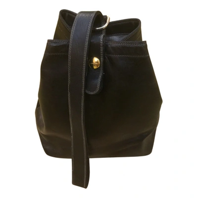 Pre-owned Lancel Leather Crossbody Bag In Black