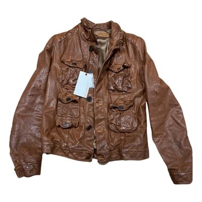 Pre-owned Neil Barrett Leather Biker Jacket In Brown