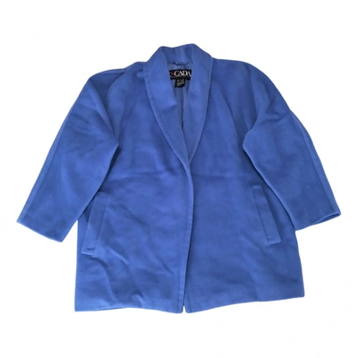 Pre-owned Escada Wool Coat In Blue