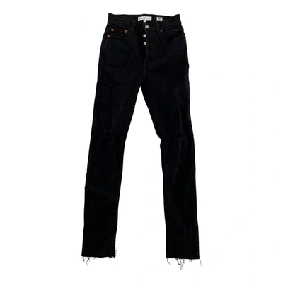 Pre-owned Re/done Slim Jeans In Black